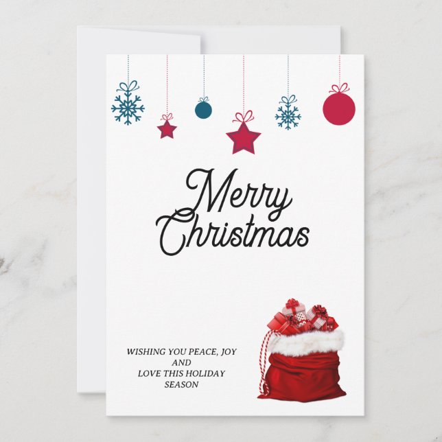 Elegant in Weiß und Rot | Frohe Weihnachten (Vorderseite)