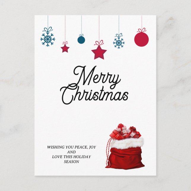 Elegant in Weiß und Rot | Frohe Weihnachten (Vorderseite)