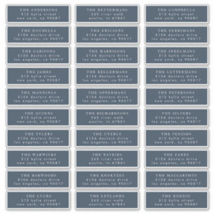 Elegant Individual Blue Guest Address Wedding Aufkleber