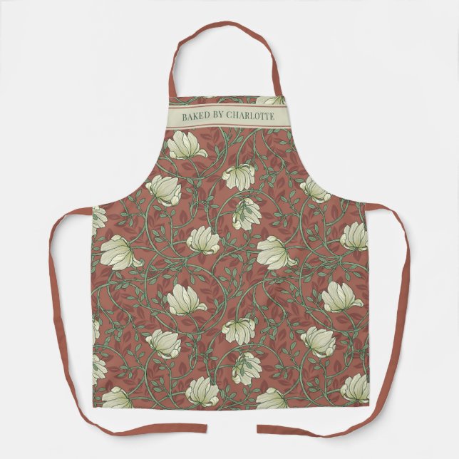Elegant, individuell nach Blumenmuster gebacken Schürze (Vorderseite)