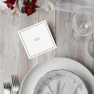 Elegant Initials Modern Wedding Napkin Serviette