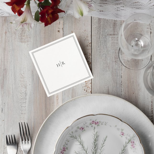 Elegant Initials Modern Wedding Napkin Serviette (Von Creator hochgeladen)