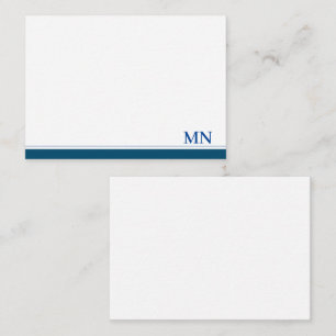 Elegant Initials Monogram Navy Blue Border Mitteilungskarte