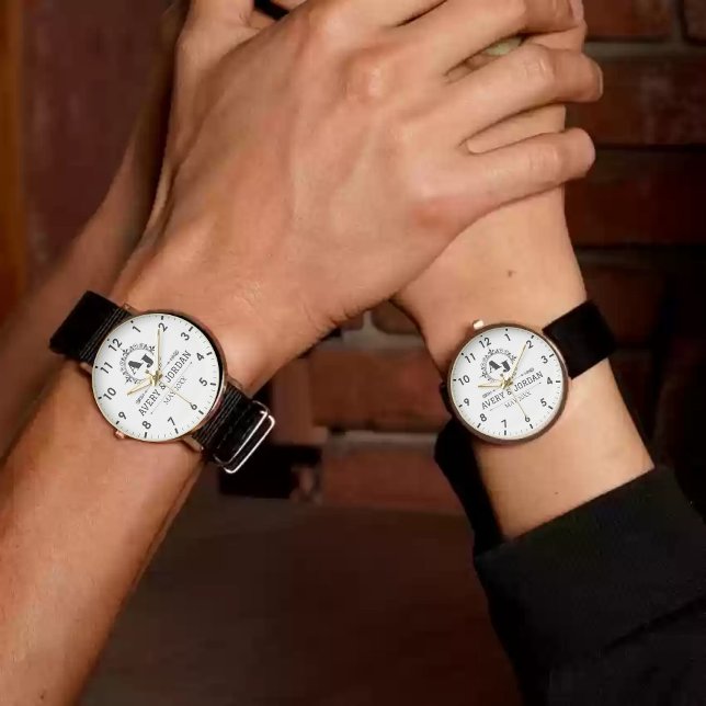  Elegant Initials White black Luxury  Monogram Armbanduhr (Von Creator hochgeladen)