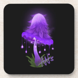 Elegant Inky Cap glühend Lila Pilz Getränkeuntersetzer