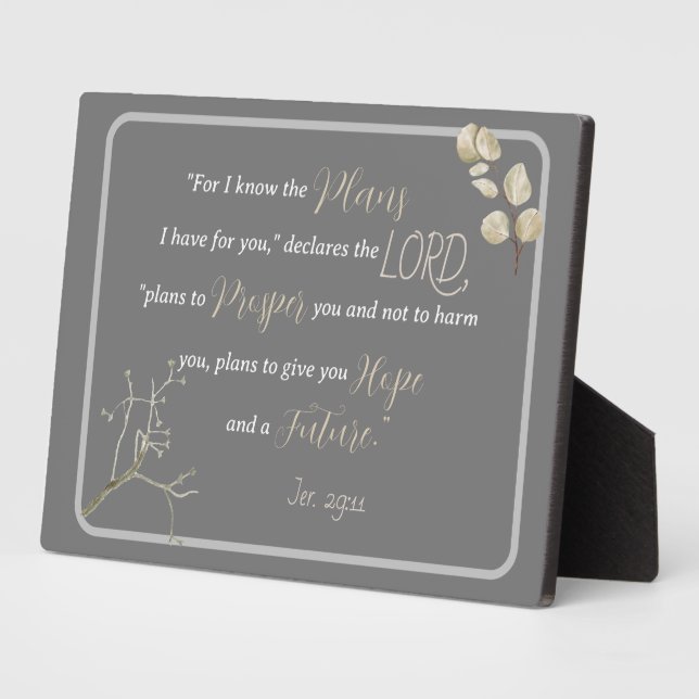 Elegant Inspirierend Bibelverse Jeremiah 29:11 Fotoplatte (Seite)
