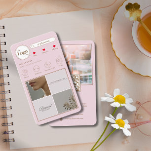 Elégant Instagram 4 Photo Gird Carte de visite ros