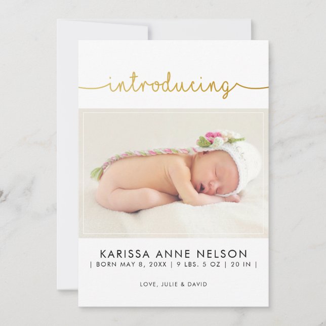 Elegant Introduction Baby Pink Polka dots Script Ankündigung (Vorderseite)