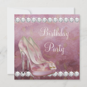 Élégant Invitation Anniversaire Chaussure à Talon