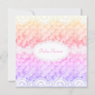 ÉLÉGANT INVITATION BABY SHOWER arc-en-ciel MERMAID