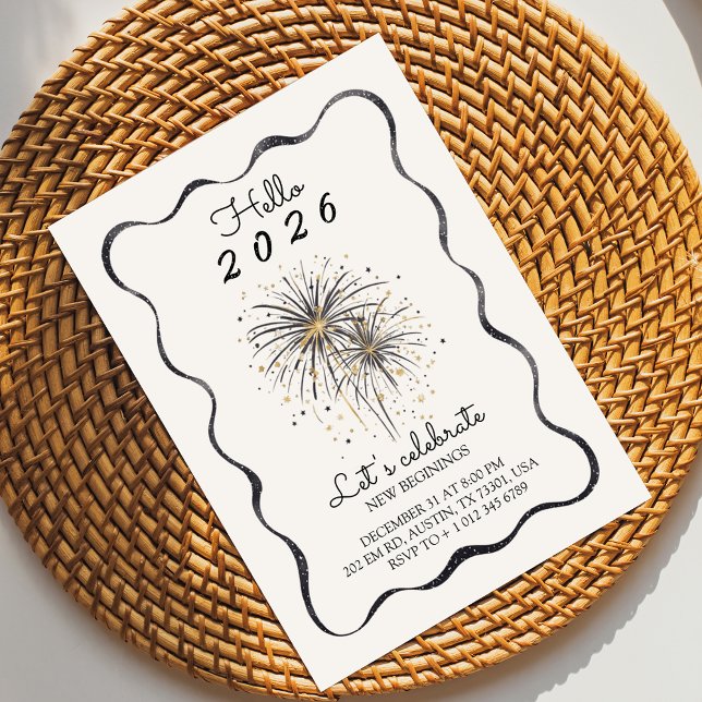 Elegant invitation card for a 2026 new year  (Créateur téléchargé)