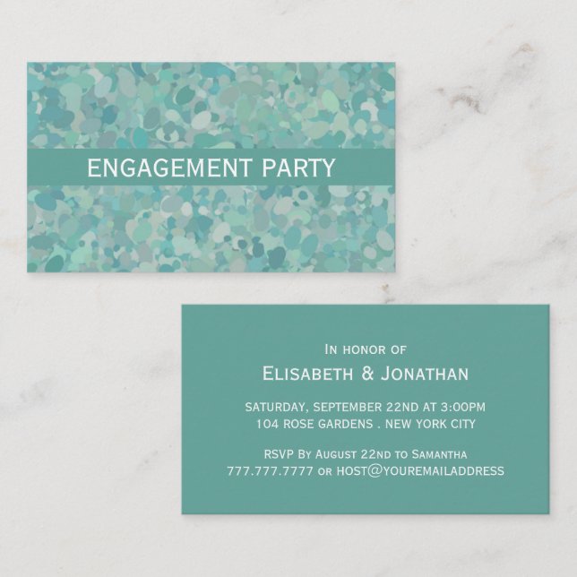Élégant Invitation de billet de la partie d'engage (Devant / Derrière)
