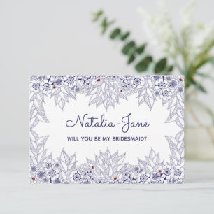 Élégant Invitation de femme de chambre blanche ble