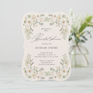 Élégant Invitation de Fête des mariées florale ivo