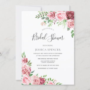 Élégant Invitation de Fêtes des mariées florales d