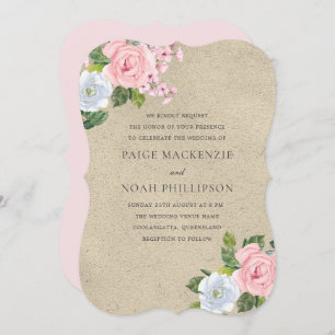 Élégant Invitation de mariage rose pâle