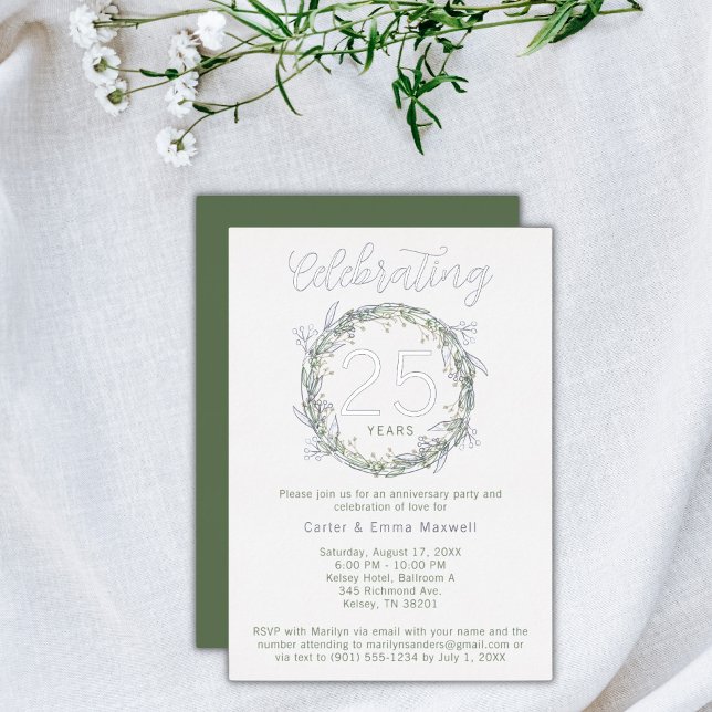 Élégant Invitation du 25e anniversaire de la fête  (Créateur téléchargé)