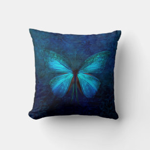 Elegant Iridescent Blue Butterfly Kissen