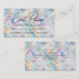 Elegant Iridescent Holographic Agate Marble Visitenkarte
