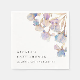 Elegant Iris Baby Shower Serviette