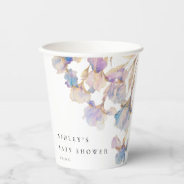 Elegant Iris Floral Baby Shower Pappbecher