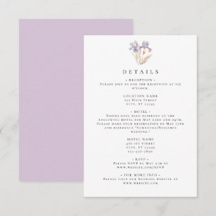 Elegant Iris Floral Wedding Begleitkarte