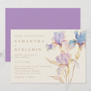 Elegant Iris Floral Wedding Einladung