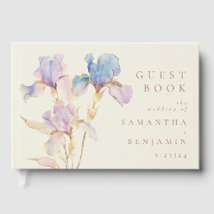 Elegant Iris Floral Wedding Gästebuch