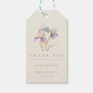 Elegant Iris Floral Wedding Geschenkanhänger