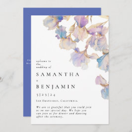 Elegant Iris Floral Wedding Programm