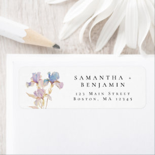Elegant Iris Floral Wedding Rücksendeadresse