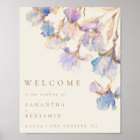 Elegant Iris Floral Wedding Welcome