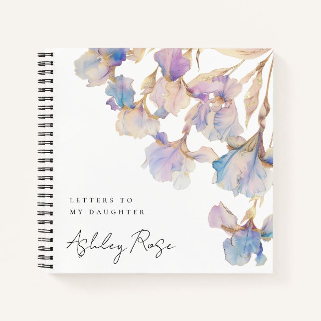 Elegant Iris Keepake Briefe an meine Tochter Notizbuch (Vorderseite)