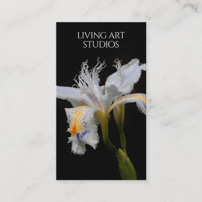 Elegant Iris Studio Fotograf Florist Kinderzimmer Visitenkarte (Vorderseite)