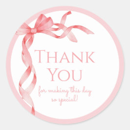 Elegant ist eine Girl Pink Bow Baby Dusche Runder Aufkleber