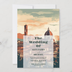 Elegant Italy Florence Hochzeit in Urlaubsort Einladung
