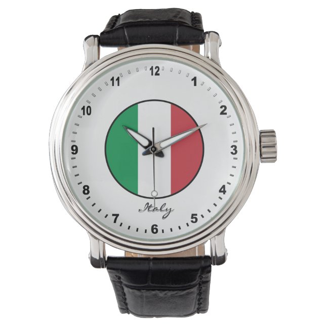Elegant Italy Watch & Italian Flag / Rome Armbanduhr (Vorderseite)