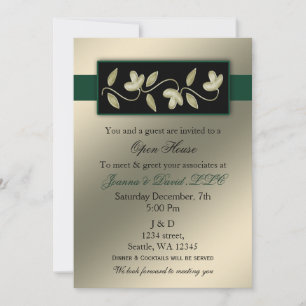 Elegant ivoire et Green Corporate party Invitation
