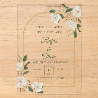 Elégant ivoire Floral Arch Mariage Invitation