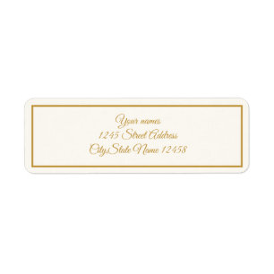 Elegant ivory and gold label