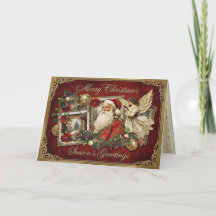 Elegant Ivory and Red Victorian Christmas Collage