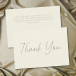 Elegant Ivory Cream Minimalist Wedding Dankeskarte<br><div class="desc">Celebrate your love with this minimalist ivory cream wedding thank you card design. Featuring a modern,  clean look,  it's perfect for an elegant autumn ceremony. This earthy,  modern look offers a warm and sophisticated feel for your fall hued wedding. Created by Simply Farmhouse Press.</div>