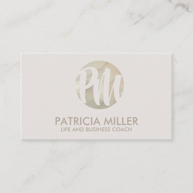 Elegant Ivory Cream Pearl Monogram Visitenkarte (Vorderseite)