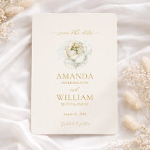 Elegant Ivory Floral Save the Date Card