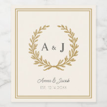Elegant Ivory Floral Wappen Monogram Wedding
