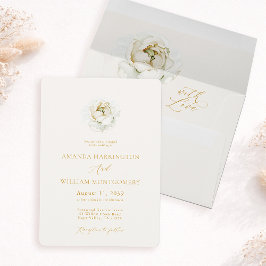 Elegant Ivory Floral Wedding Invitation Einladung