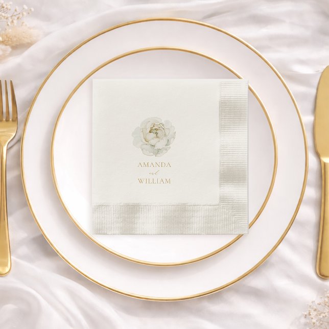 Elegant Ivory Floral Wedding Serviette (Von Creator hochgeladen)