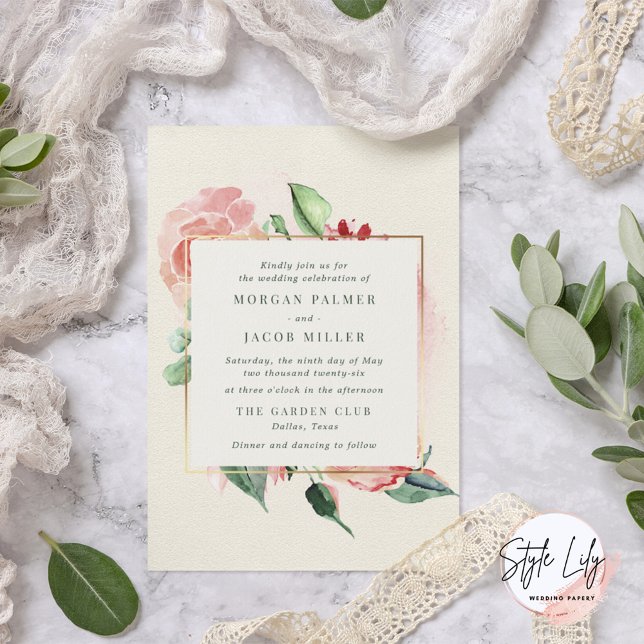 Elegant Ivory Garden Floral Wedding Einladung (Von Creator hochgeladen)