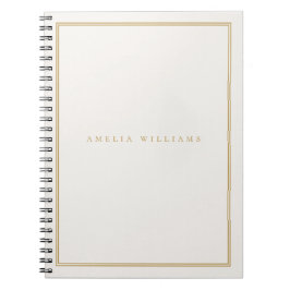 Elegant Ivory Gold Minimalistisch Monogram Name Notizblock