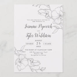 Elegant Ivory Magnolia Hochzeit Einladung